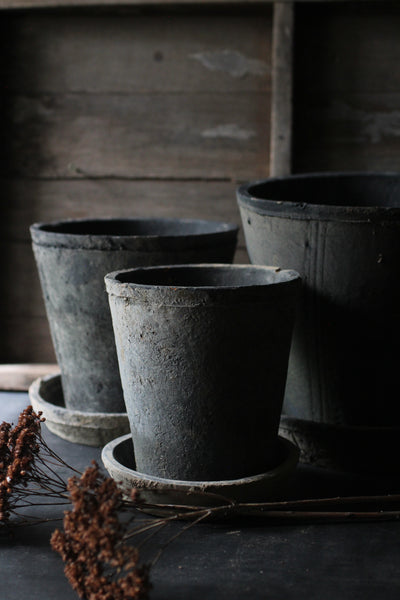 black terracotta plant pots Black Terracotta Planters with saucers