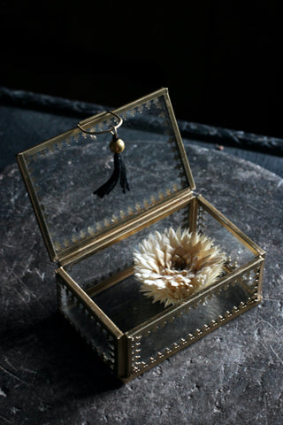 Glass display/jewellery box with tassel