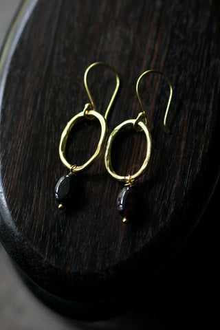 Graceful Garnet Gold Plated Earrings