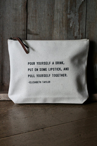 Pull Yourself A Drink (Elizabeth Taylor) | Canvas Zip Bag