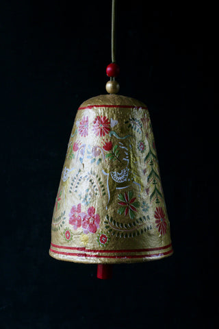 Papermache Gold Folk Bell