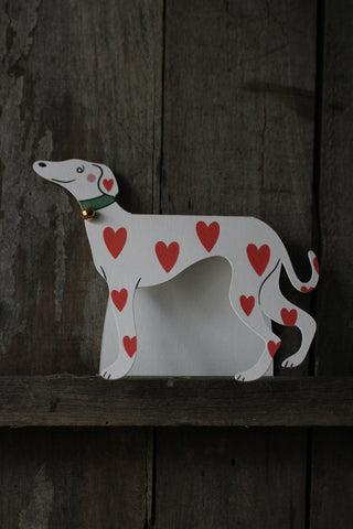 Loveheart Whippet Dog Greeting Card.