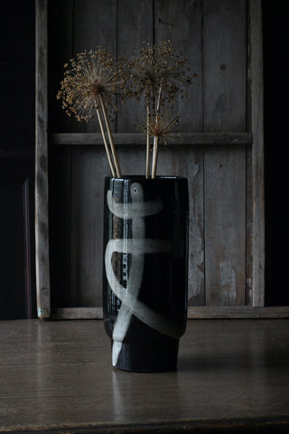 Vefa Black Terracotta Vase