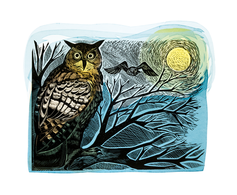 Art Angels Card - Owl and Moon