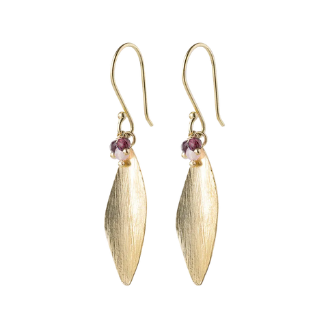 Longful Garnet Rose Quartz Earrings