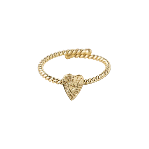 Honorable Vintage Heart Ring Gold Plated