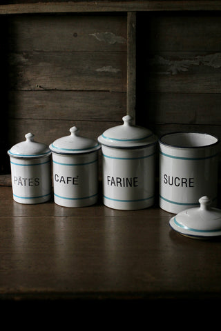 Set of 4 Ceramic French Storage Jars