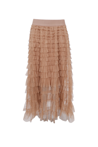 ANGELINA mesh skirt Latte