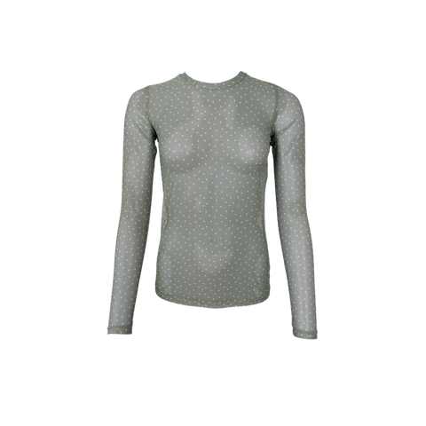 ANNE mesh blouse Green Dot