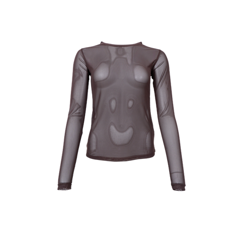 ANNIE mesh blouse Coffee