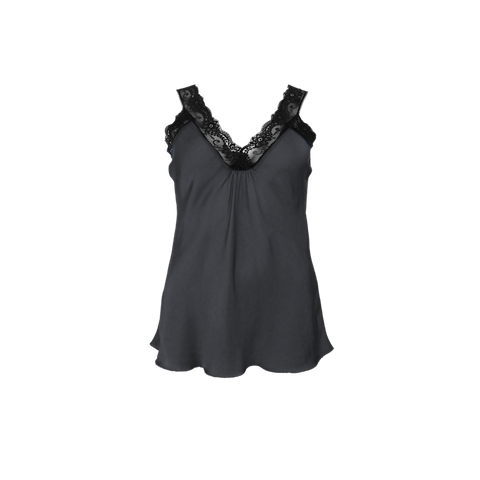 BEA black lace top Dk Grey