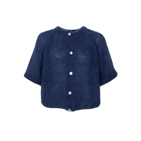 BJOERK patent knit cardigan Navy
