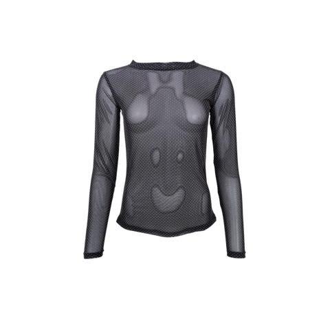 JESSIE mesh blouse Black Dot