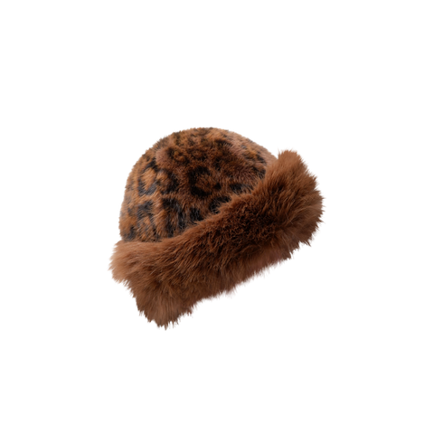 KAJSA FLUFFY HAT Coffee Leo