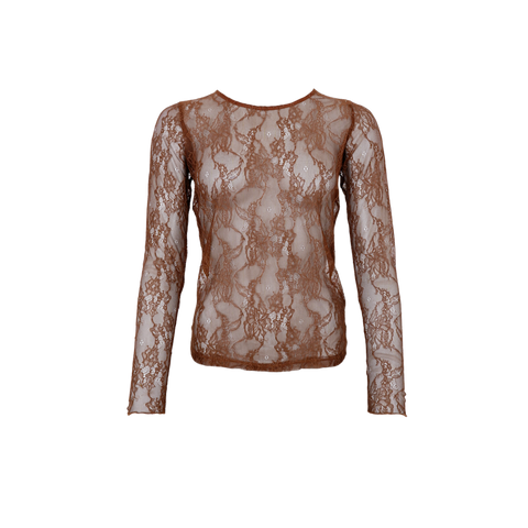 LARA lace blouse Coffee