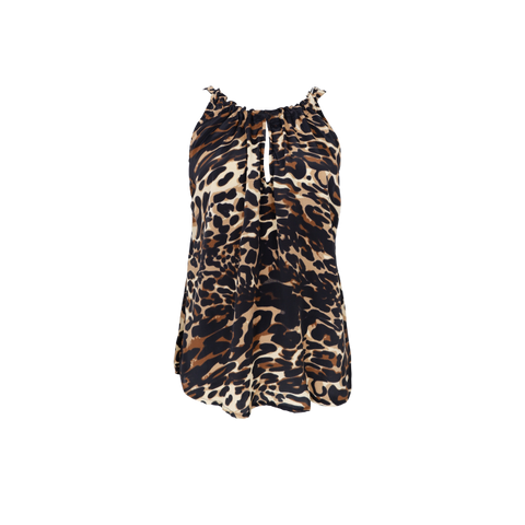 Black Colour LUNA BOW top- Leopard