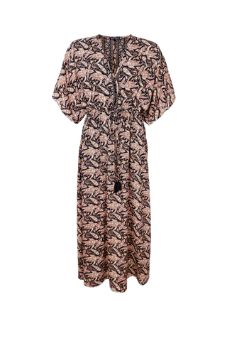 LUNA long V-neck dress Glory Black