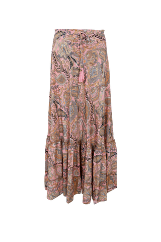 LUNA frill maxi skirt - Imperial Rose