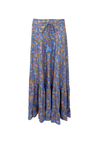 LUNA frill maxi skirt - Violet Blue
