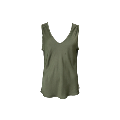 MABEL double v-neck top Army