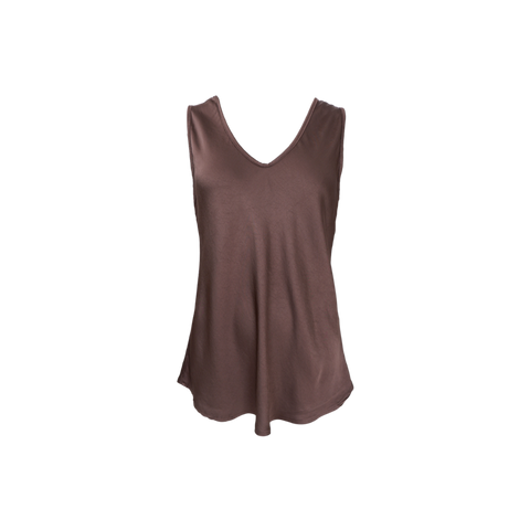MABEL double v-neck top Coffee