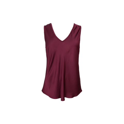 MABEL double v-neck top Plum