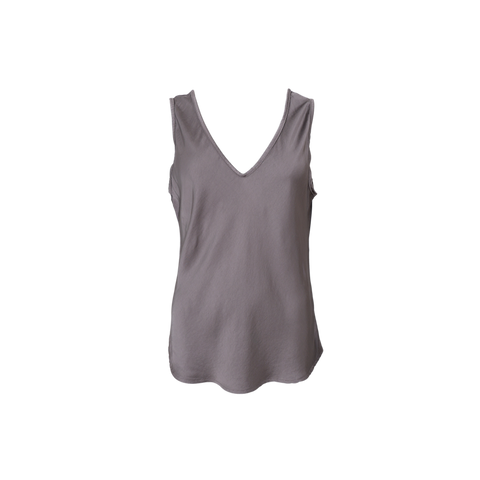 MABEL double v-neck top Taupe