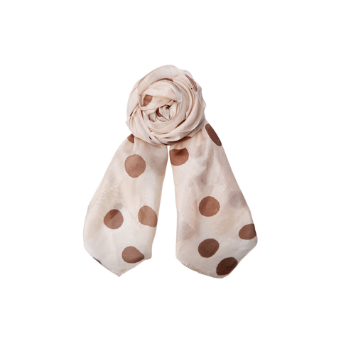 ROSELIL silk scarf Tobacco Dot