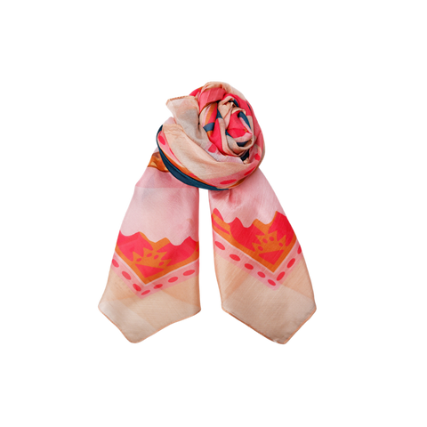VIOLA silk scarf Peach Rose