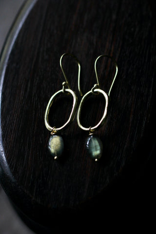 Graceful Labradorite Gold Plated Earrings