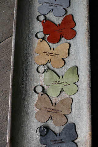 Leather Butterfly Keychains