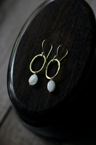 Graceful Moonstone Gold Plated Earrings