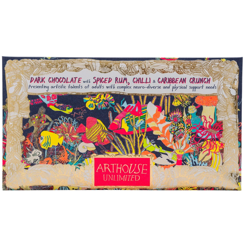 Angels of The Deep Dark Chocolate with Spiced Rum, Chilli & Caribbean Crunch