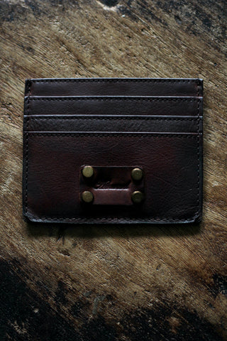 Vintage Style Leather 6 Card Holder | Rust