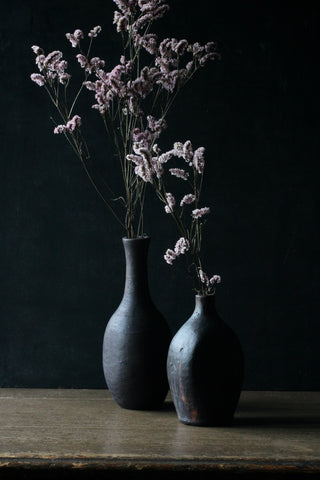 BLACK TERRACOTTA VASES