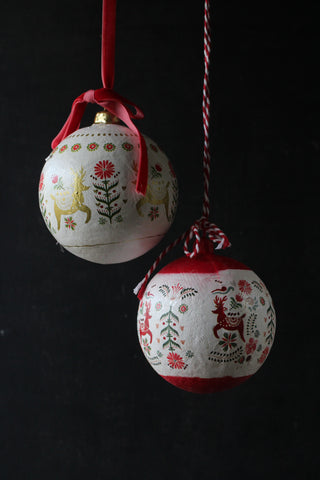 Reindeer Papermache Baubles