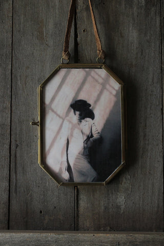 Brass Octagon Photo frame  | 3.75” x 5.5”