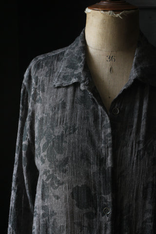SANCTAMUERTE | Floral Shirt dress - Bengal brown
