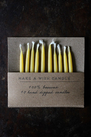 Birthday Beeswax Candles | Set x10 Birthday Candles