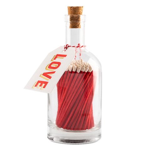 Luxury Matches in Glass Bottle - LOVE