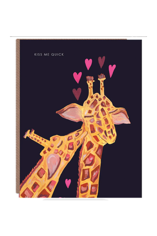 Giraffe Kiss Greetings Card