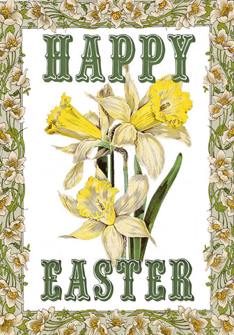 Daffodils Border | Happy Easter Card