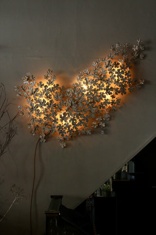 Distressed 'Leaf Wall Art' Wall Light