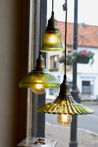 Green Glass Bistro Pendants