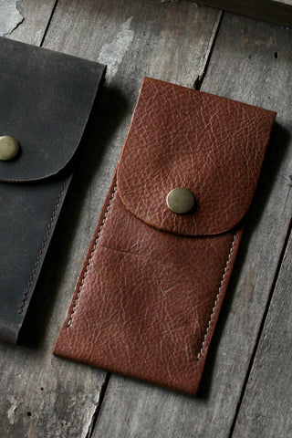 Leather Pencil Case - Tan