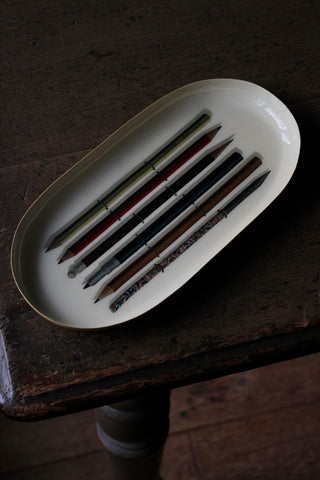 Oval Enamel Tray - Vintage Pencils