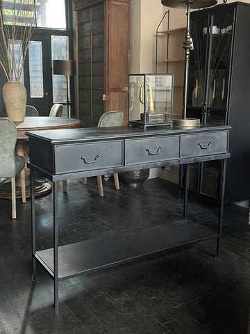 Steel Console Table with 3 drawers