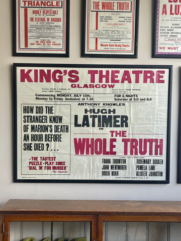 Vintage Theatre poster framed | The Whole truth