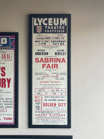 Vintage Theatre poster framed | Sabrina Fair
