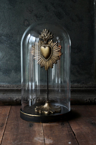 Decorative Gold Sacred Heart in Display Dome